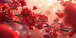 意境红梅花喜上眉梢