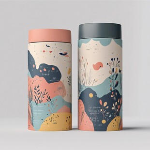 茶叶罐包装插画
