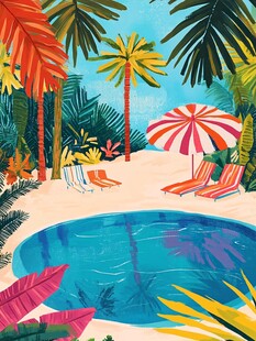 多彩避暑旅行游泳游玩