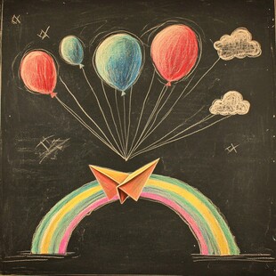 粉笔画填充素材