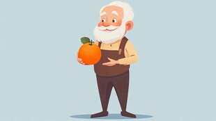 耙耙柑包装人物插画