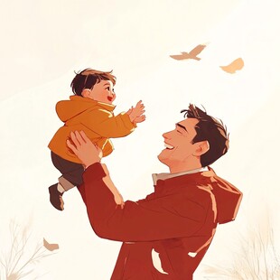 创意父亲节插画