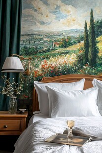 油画风景床头画