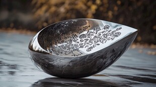 水波纹银碗