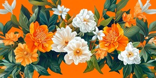 立体手绘牡丹花卉