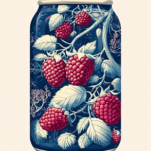 桑葚汁包装插画