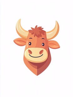 卡通牛手绘牛头