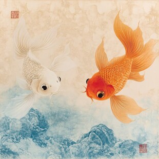 手绘金鱼鱼趣图