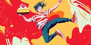 运动动感人物节日插画