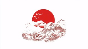 日式海浪logo