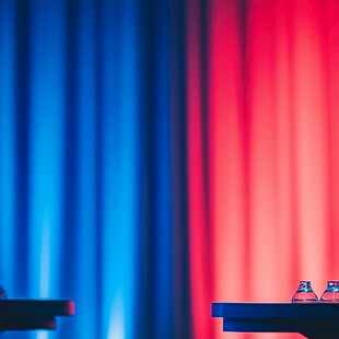 红色蓝色黑色会议背景