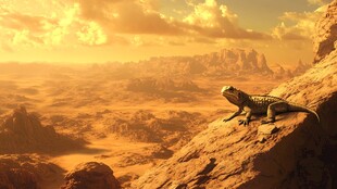 戈壁滩上的蜥蜴