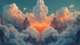 3d云海悬浮小岛