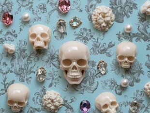 头颅装饰品摆放骷髅