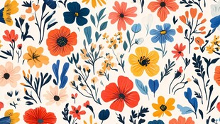 卡通印花花卉壁纸