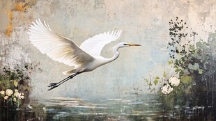 白鹭装饰画