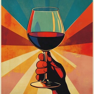 红酒插画设计