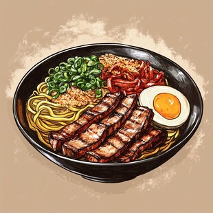 排骨面插画