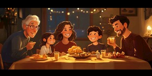 感恩节家庭团聚