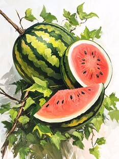 西瓜装饰画