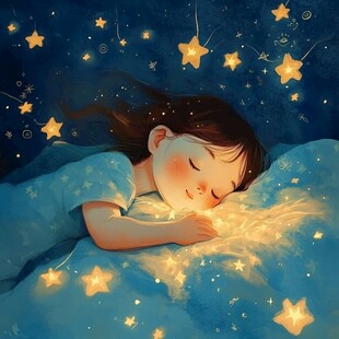 儿童晚安插画