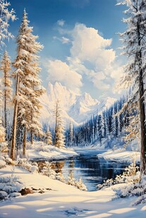 电脑装饰画不冻河