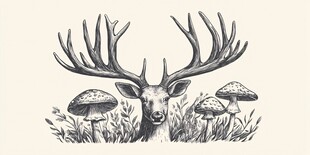 手绘鹿茸