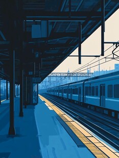 火车站插画