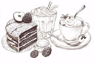 下午茶手绘