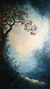 意境风景画插画中堂画