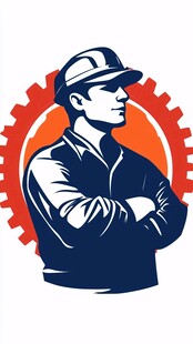 汽修工人标志