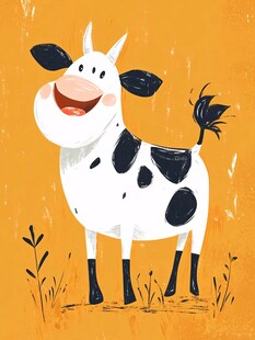 牛儿童插画