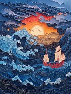 乘风破浪包装插画