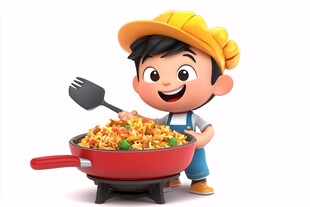 小厨师动漫素材