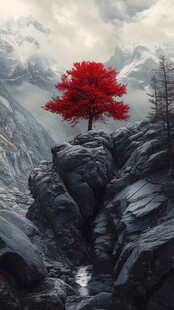 唯美风景参天大树