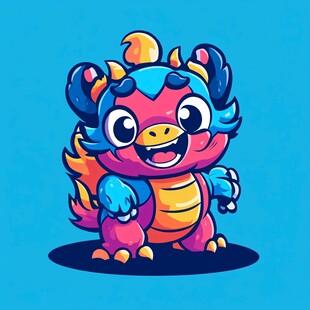 卡通龙年吉祥物插画