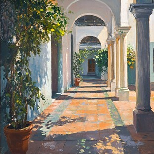 手绘地中海油画