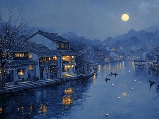 江南古镇唯美夜景