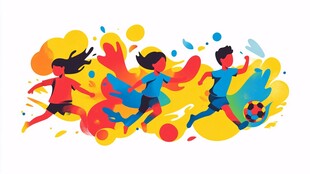 扁平风运动比赛插画