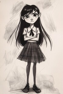 手绘学院风女孩