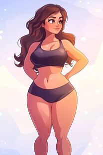 卡通微胖女人女性