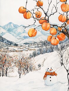 雪乡插画