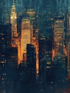 纽约水墨艺术装饰画