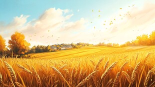 24节气麦田稻田中秋