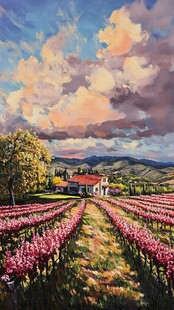 唯美田园风光油画