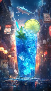 夏季饮品蓝色梦幻