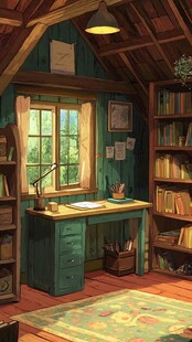 书房插画