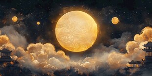 中秋梦幻插画
