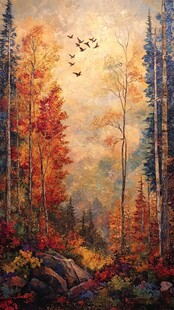 枫林油画艺术画