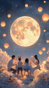赏月中秋节插画